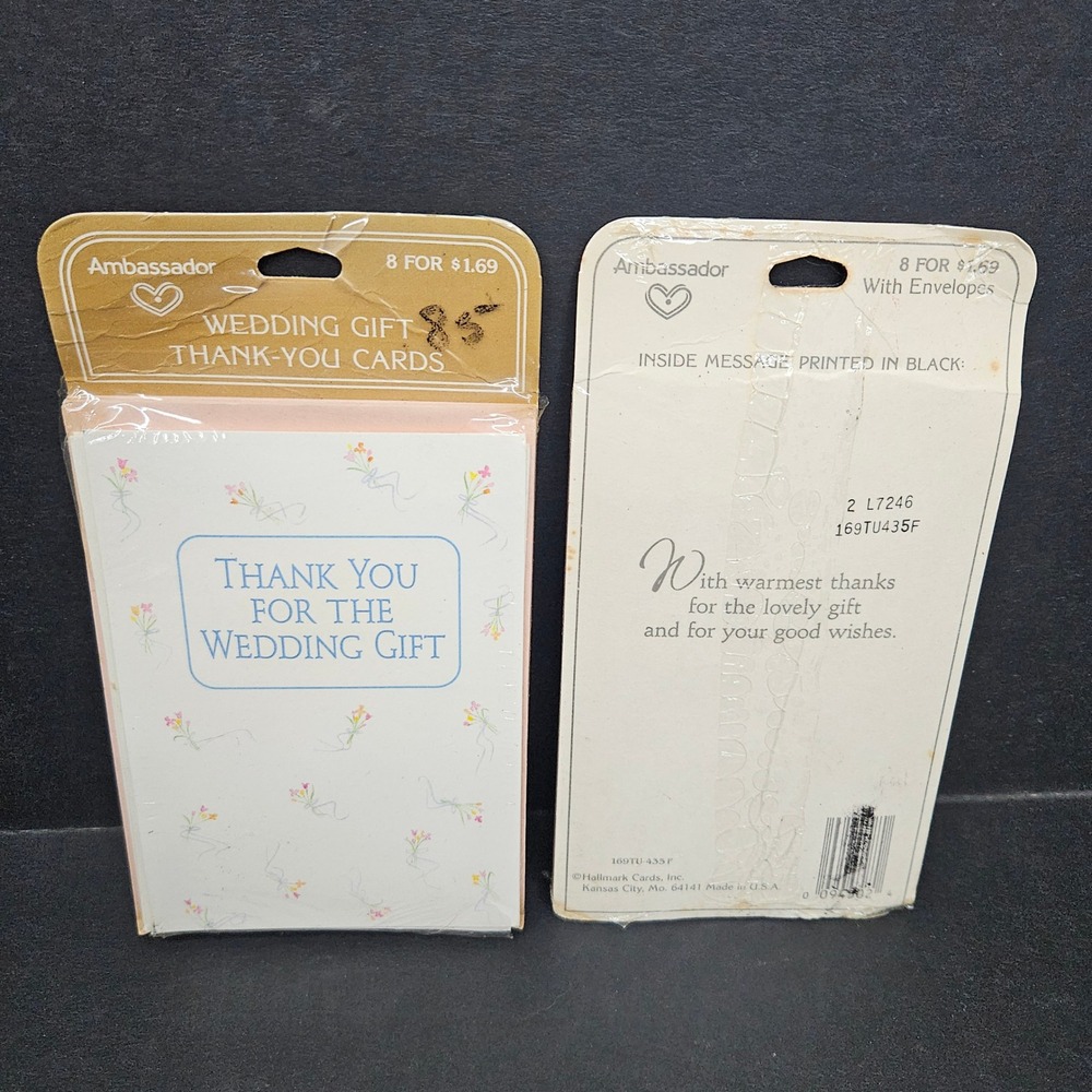 Ambassador Wedding Gift Thank You Cards 16 Count White Floral Vintage Hallmark
